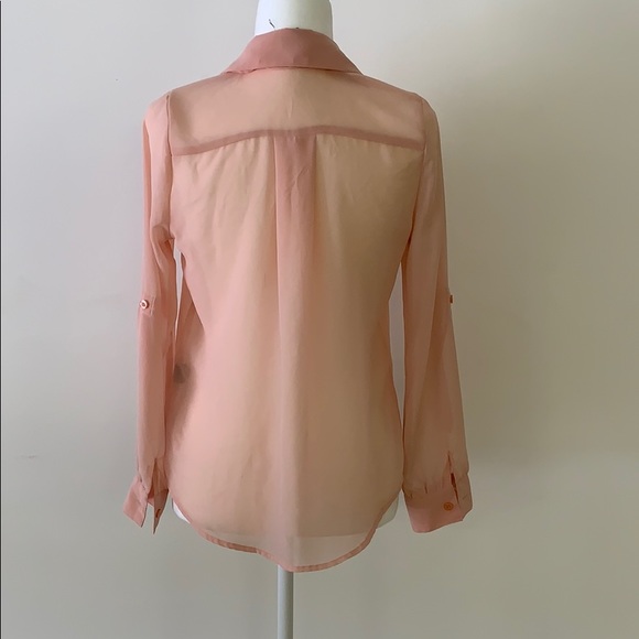 Peach polyester button down - Picture 4 of 7